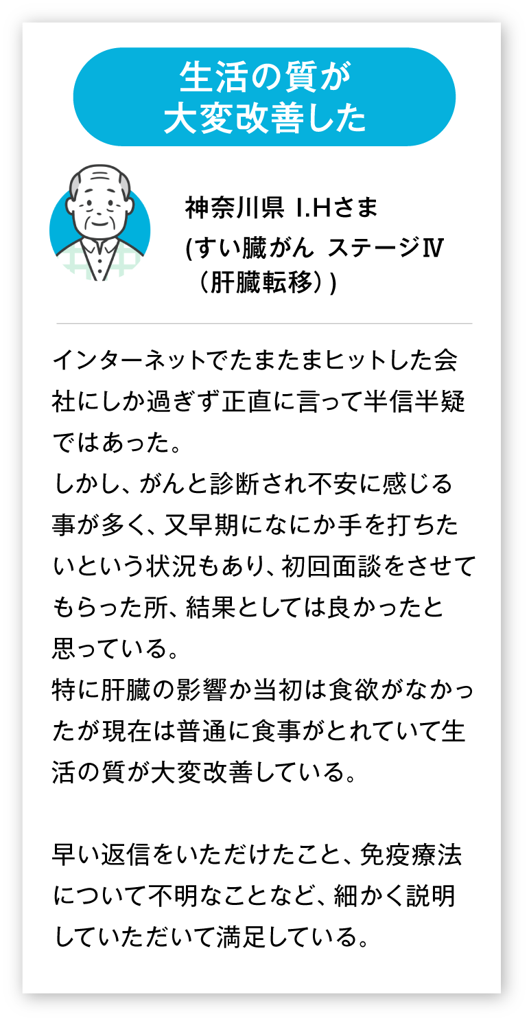 生活の質が大変改善した