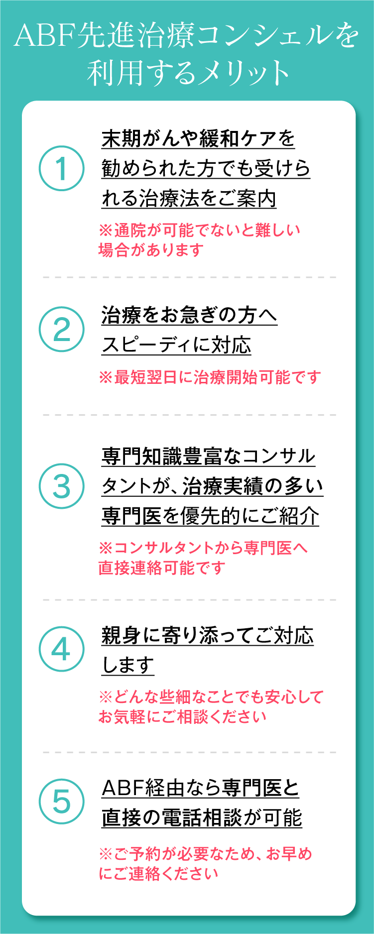 ABF先進治療コンシェルを利用するメリット